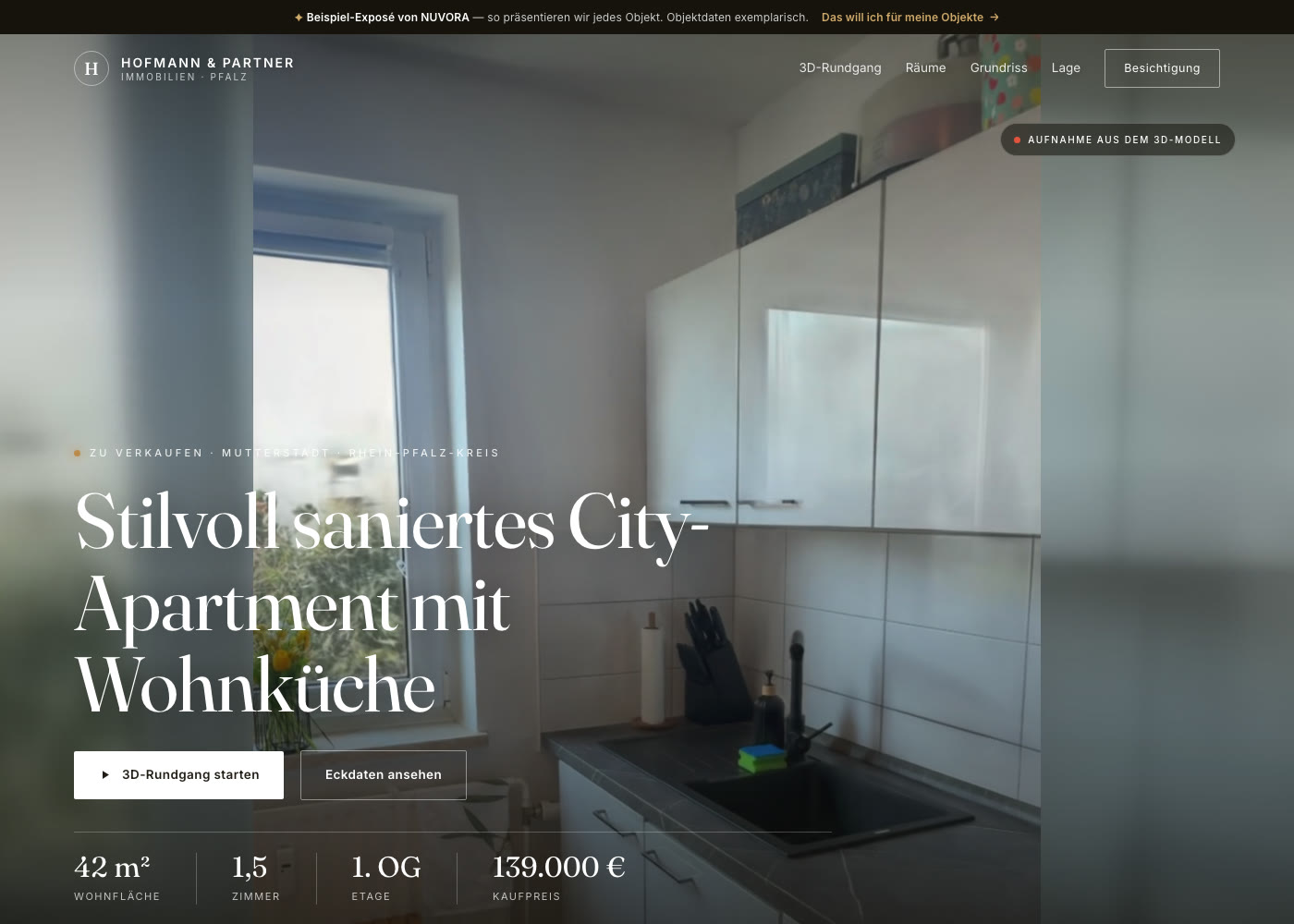 Beispiel einer Objekt-Microsite